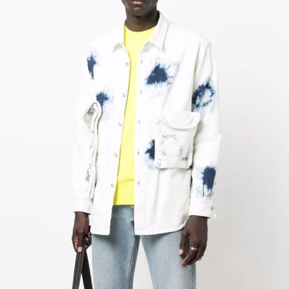 MARCELO BURLON Men's Shibori 4-Pocket Denim Shirt - Picture 9 of 9